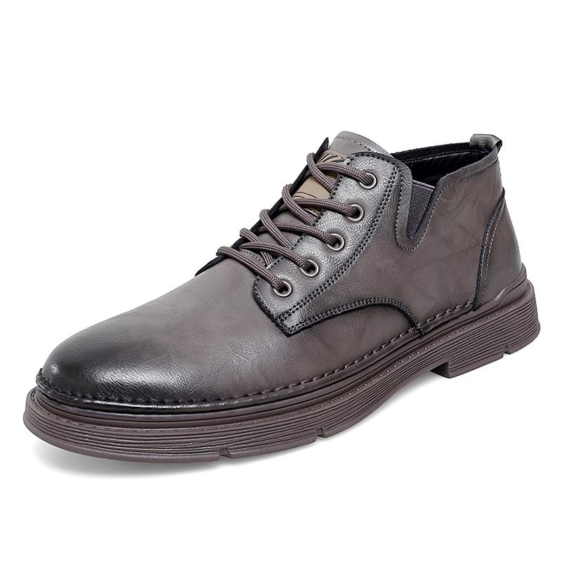 

Классические мужские туфли из натуральной кожи, офисная деловая обувь, мужская повседневная обувь для отдыха на открытом воздухе, модная обувь на толстой подошве, противоскользящая, прочная 44 серый