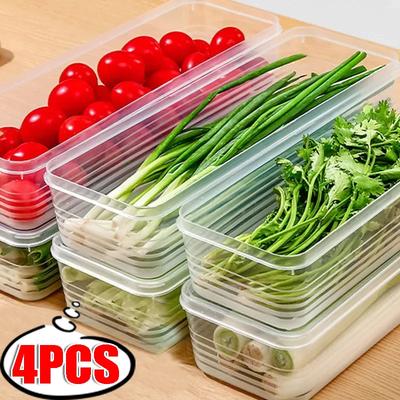 Frischebox Kühlschrank Aufbewahrungsboxen Lauch Lebensmittelbehälter mit Deckel Kalter Frischhalter Versiegelt Küche Frisch Obst Kühlschrank Organizer