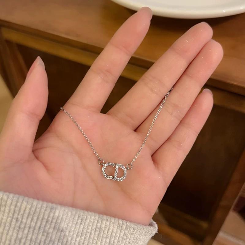 Elegante Damen S925 Sterlingsilber Perlenanhänger Halskette - Leichte Luxus Schlüsselbeinkette