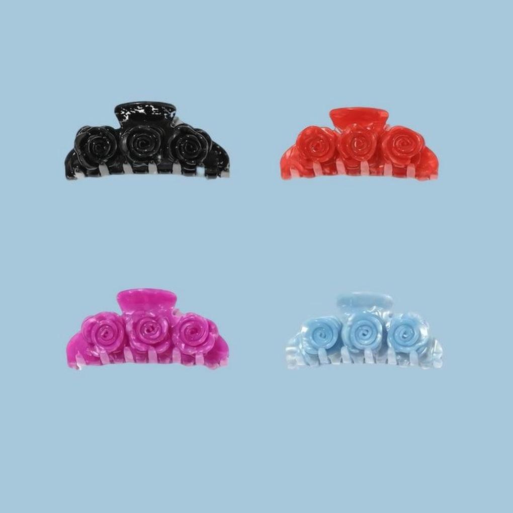 Women s Cellulose High-Quality Flower Hair Clip Hairpin Blue