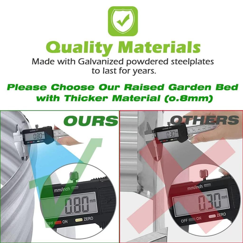 Oval Galvaniserad Metall Trädgårdskruka i Flera Storlekar