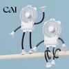 Bendable Leg Desk Fan Octopus Suction Cup Mini Fan, Flexible Legs Clip with 3 Multi Functional Portable Speed, Quiet USB Rechargeable