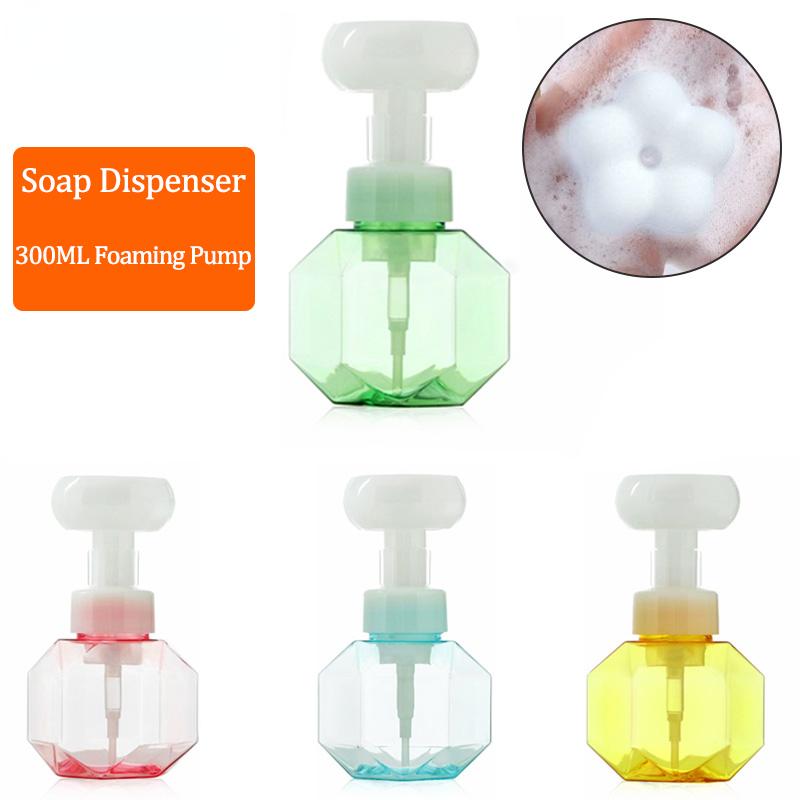 Buy 300ML Liquid Soap Dispenser Flower Shape Foam Foaming Pump Bottle