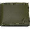 Men Casual Green Genuine Leather RFID  Wallet - Regular Size (4 Card Slots)