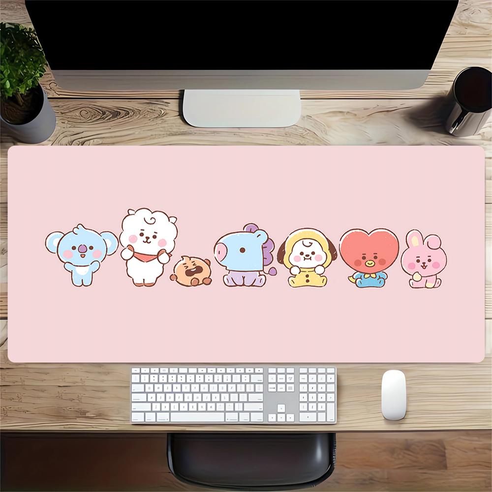 Kawaii Friends Collection Large Gaming Mouse Pad Nonslip Rubber Base Waterproof Desk Mat For Office Pc Laptop