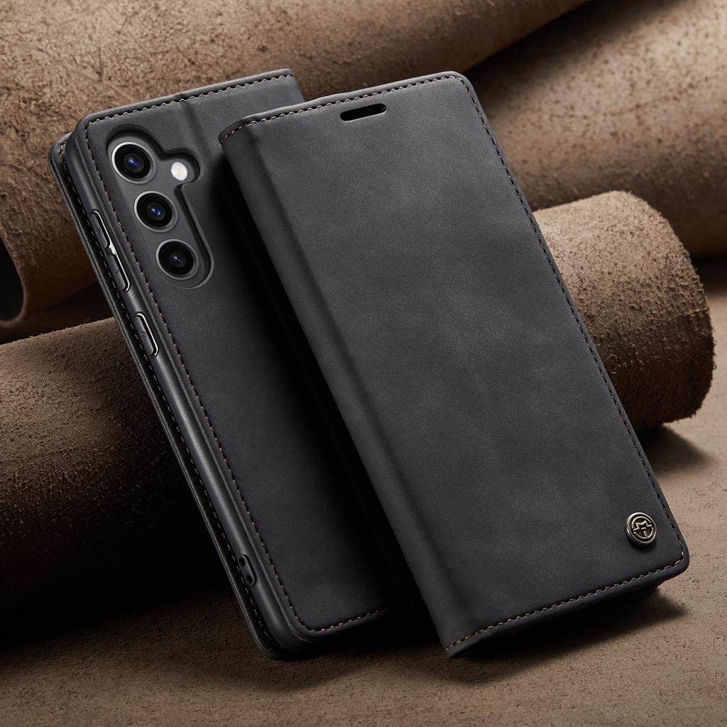 Suitable for Samsung S25 Edge matte flip phone case Galaxy S24 Ultra anti-drop card slot leather case with stand