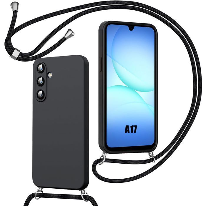 Lanyard Case - BOOLING - for Samsung Galaxy A17 5G/4G - Anti-Scratch Silicone - Black