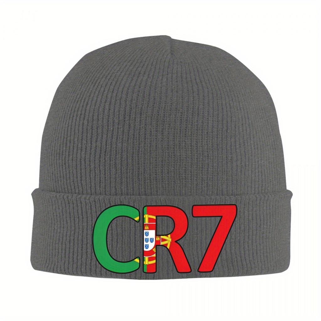 CR7 Logo Pletená Čepice Beanie Zimní Čepice Teplé Nové Čepice Unisex Dárek pro Ženy