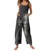 Women's Fashion Halloween Print Casual Vintage Sleeveless Button Jumpsuit
