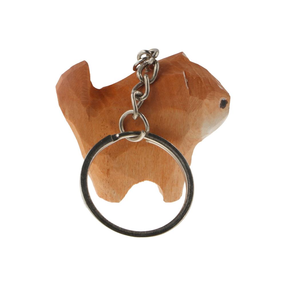 Animal Pendant Carved Dog Pendant Akita Husky Dog Keyring Ornaments Wood Carved Keychain  Bag Charm