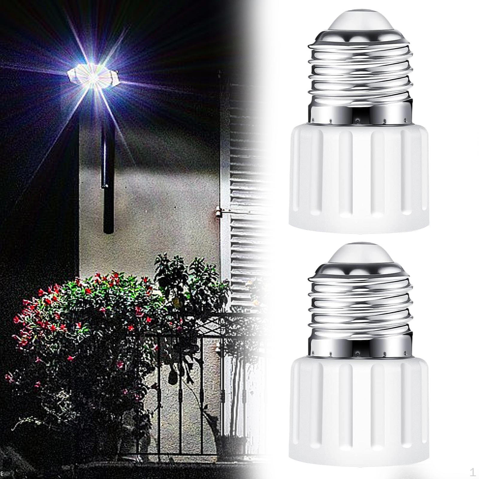 

2 шт. адаптера для цоколя E26 для лампочек, простая установка цоколя лампы белый