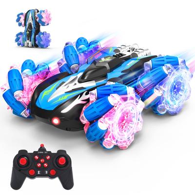 RC Stunt Car for USB LED Wireless Educational Toy for Elementary and Middle School Gift for Technical Standards Approved Kids, 4WD, 4-Wheel Drive,