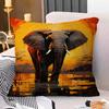 Abstract Elephant Sunset Animal Art Pillowcases Home Bedding Decorative Pillow Cover Wedding Super Soft Pillow Case