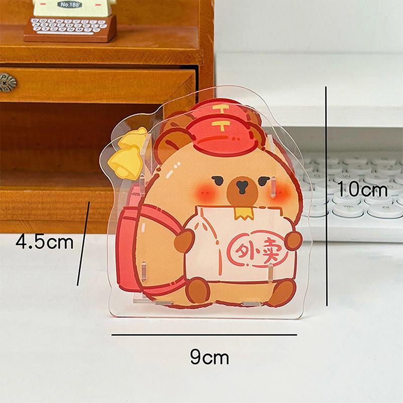 Creative Kawaii Capybara Pen Storage Box Transparent Pen Container Multifunctional Desktop Acrylic Stationery Storage Box