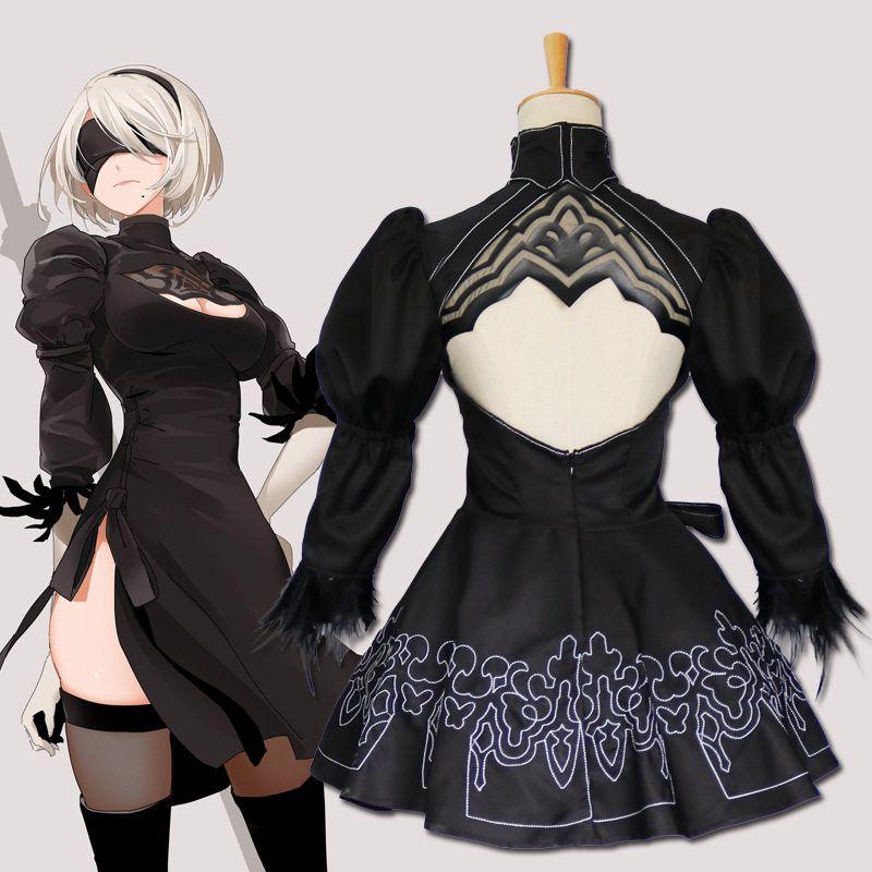 In-Stock Nier: Automata Cosplay Costume for Women, Complete Set of 2B Sister 9S Cosplay Clothing