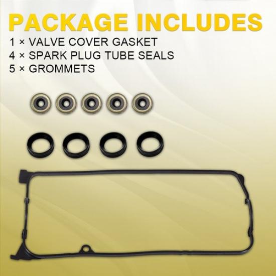 Engine Valve Gasket Cover Set W/Grommets For 01-05 Honda Civic 1.7L SOHC L4