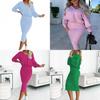 Elegant 3d Effect Polyester Dress Suit With Long Sleeve Vneck For Women