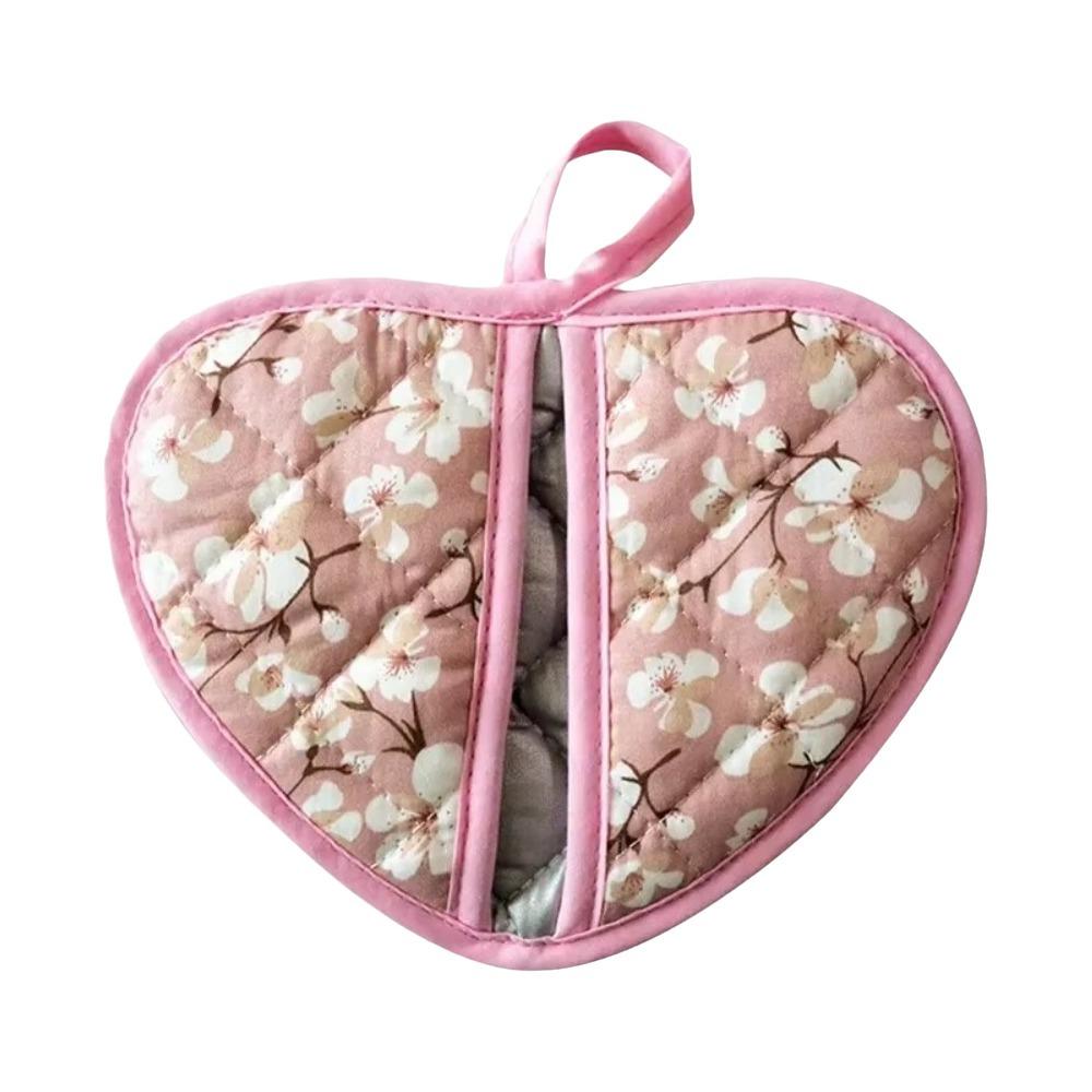 

1PC Hot Resistant Bakeware Oven Mitts Heart-shaped Flower Printed Kitchen Insulation Pad Cotton Hand Clip Baking Oven Gloves