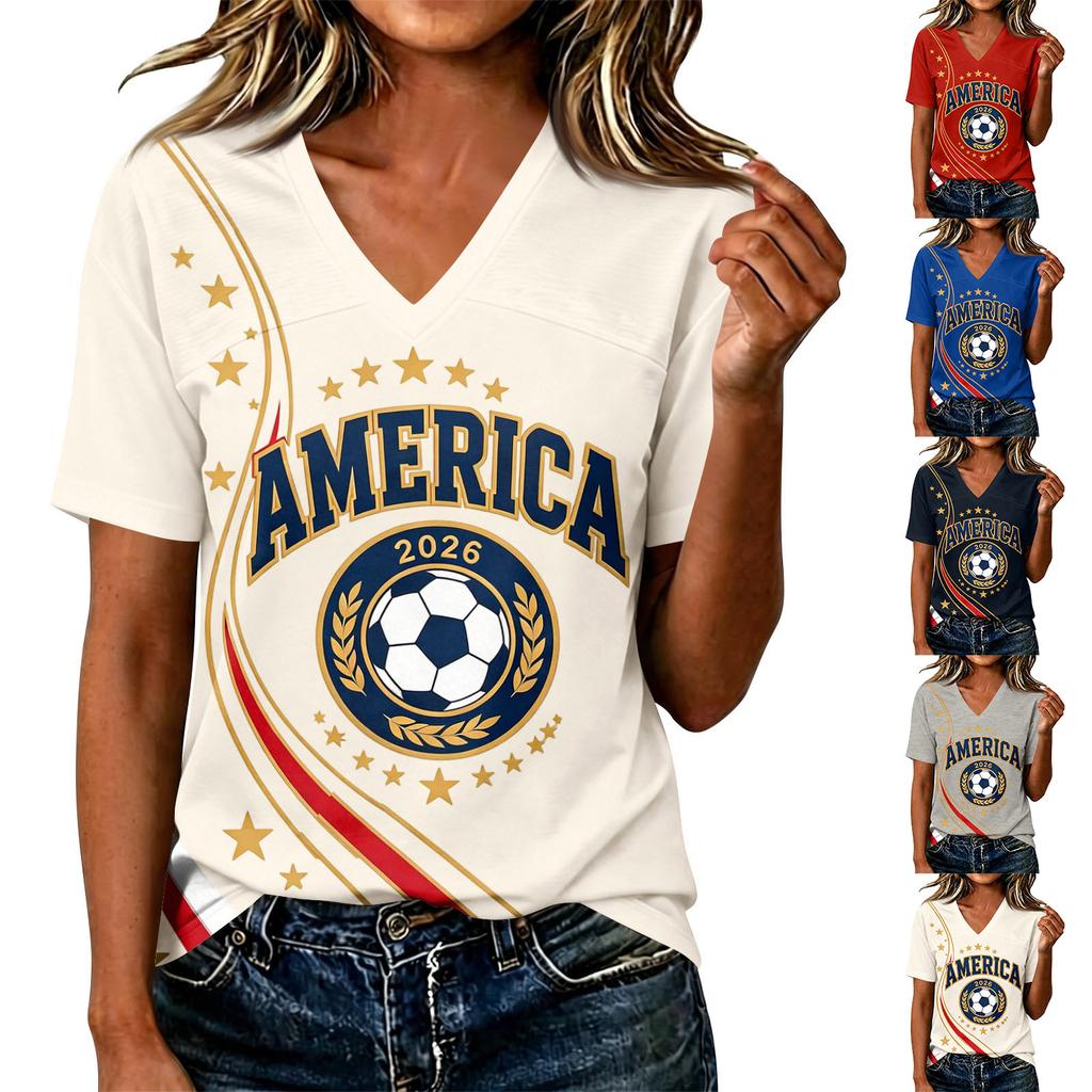 Women's Fashion Casual Letter Print Short Sleeve T-Shirt Top for Everyday Wear