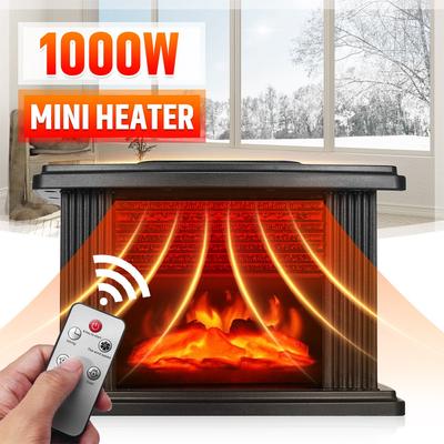 Elektryczny kominek Podgrzewacz Płomień Wyświetlacz Mini Tabletop Cieplej Symulacja Ogrzewanie Przenośny kominek Pokój Ogrzewanie biurowe Zima