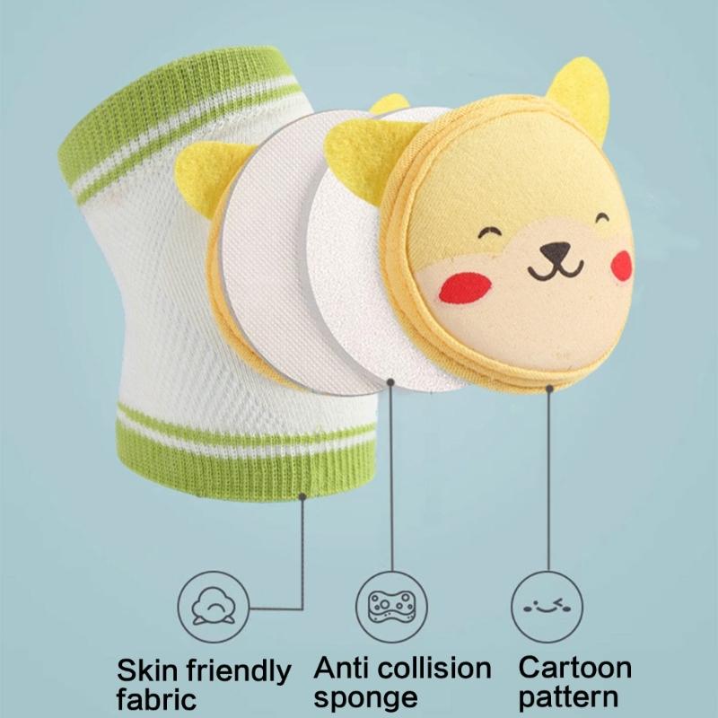 1 Pair User  Friendly Baby Knee Protective Sleeves Kneepads For Indoor Play Crawling Practice And First Step Safety