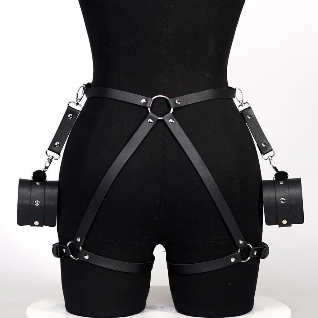 Sex Bondage BDSM Kit Restraints Leather Handcuffs Sex Toys Body Harness Bondage Waist Straps Cuffs Adult Erotic Toys For Couples