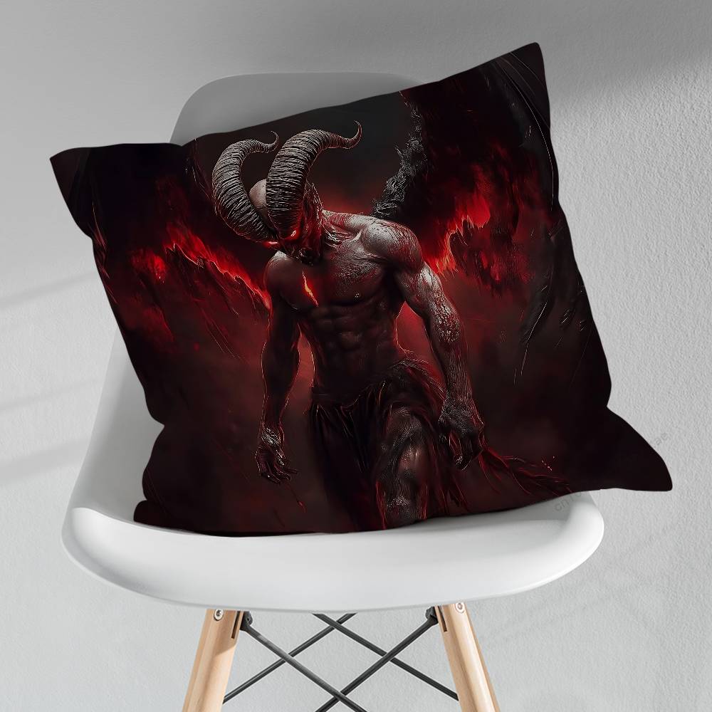 Fear Art Dark Devil Satan Various Sizes Square Pillow Case For Car Home Bedchamber Decor Birthday Gift