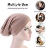 Cotton Hair Cover Bonnet Sleep Cap Silky Lined Sleep Cap Hat for Night Sleeping Women Natural Curly Long Hair Wrap Stay All Night