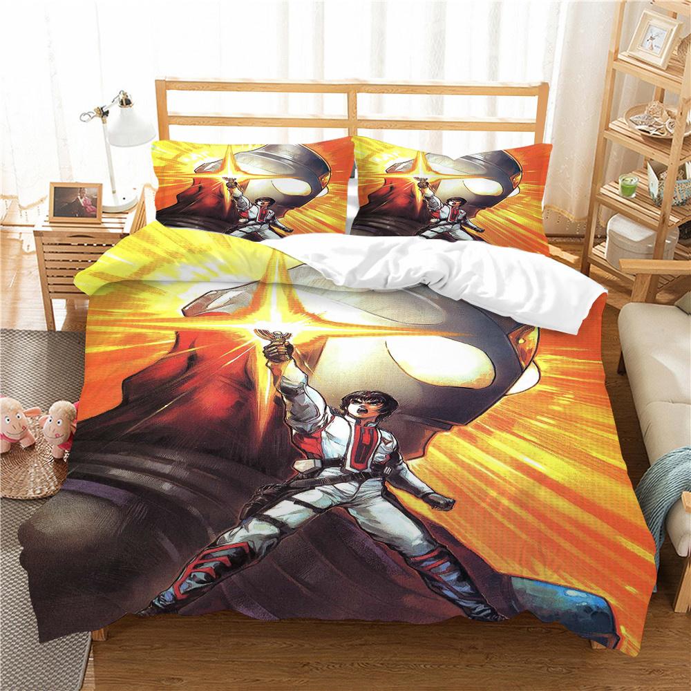 Bedding Cover Suit Ultraman Printing Teens Fashion Bedspread Polyester Pillowcase Home Textiles Duvet Cover