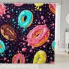 Shower Curtain Colorful Donuts Pink Chocolate Lemon Blue Mint Glaze Bathroom Curtains Polyester Fabric Waterproof Bathroom Decor