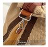 Striped Canvas Women's Travel Bag - Japanese Style, Large Capacity, Handheld, Single Shoulder, Crossbody Bag