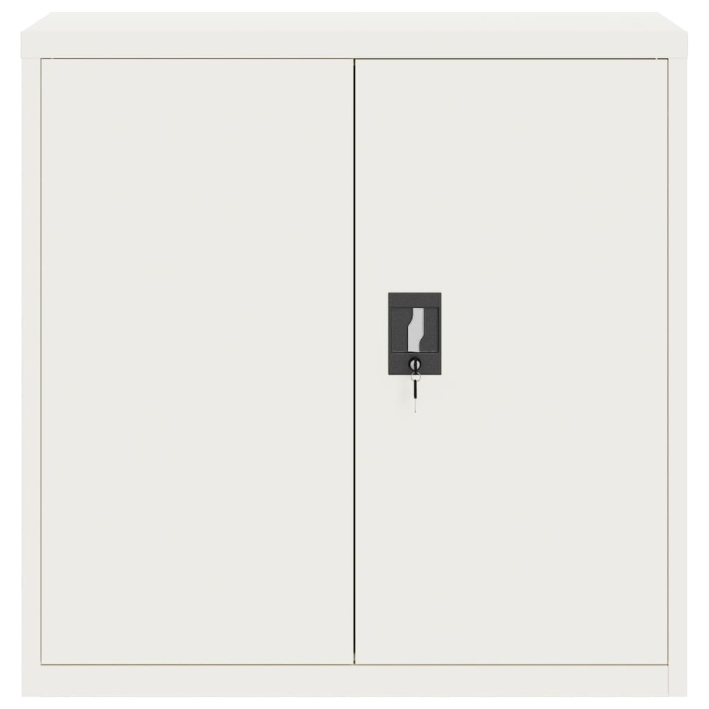 Filing Cabinet White 90x40x90 cm Steel