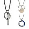 Necklace for Double Stainless Top Waterproof of [YAHANE] Men, Pendant, Ring, 3-Row Ring, Simple, Steel, Accessory, Silver, Blue, Black, Gold, Jewelry,