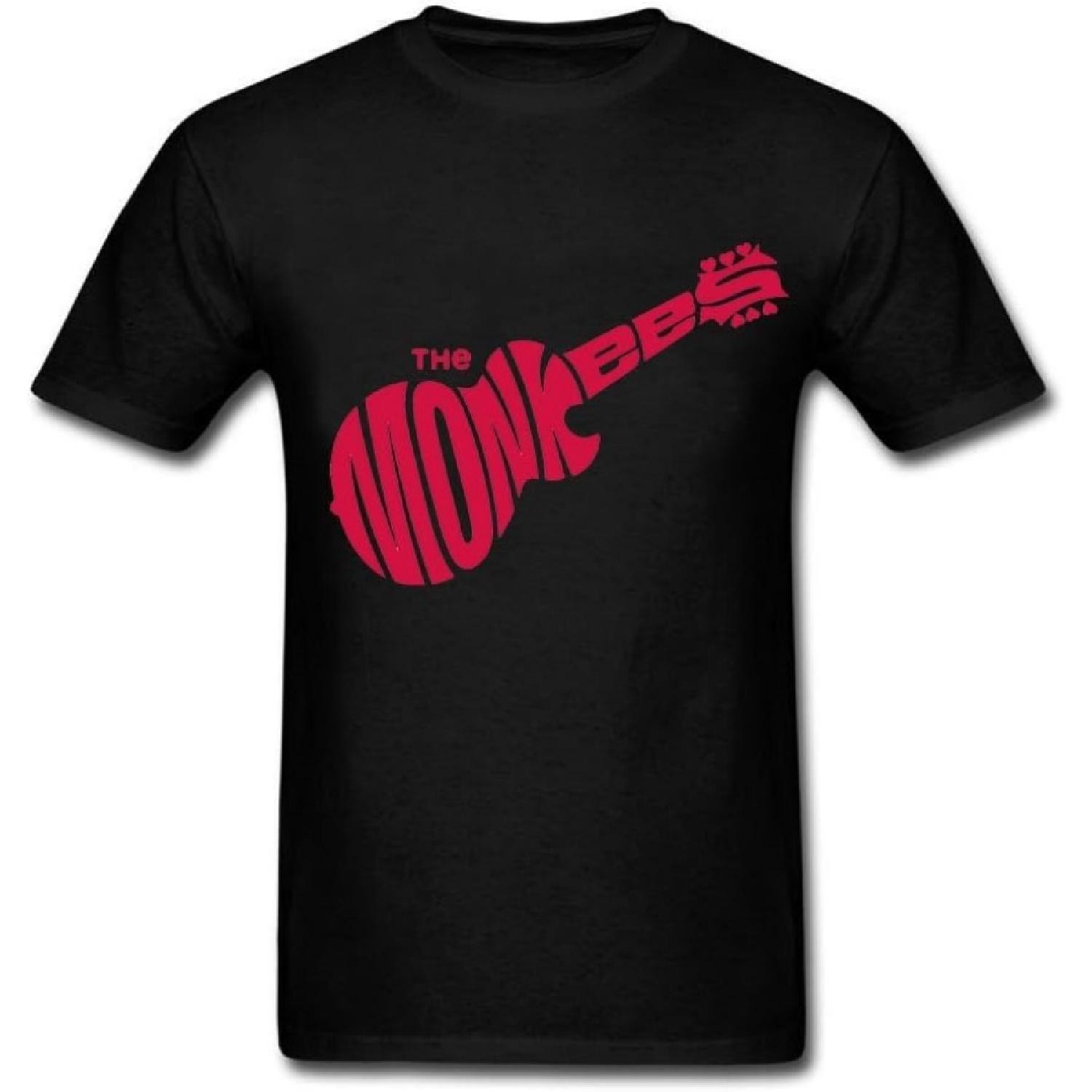 Men s The Monkees Guitar Rock Band Logo Soft Cotton T-Shirt S чёрный