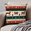 Christmas Illustration Festive Cushion Cover Pillowcase Antidustmite Invisible Zipper Short Plush Sofa Cushion