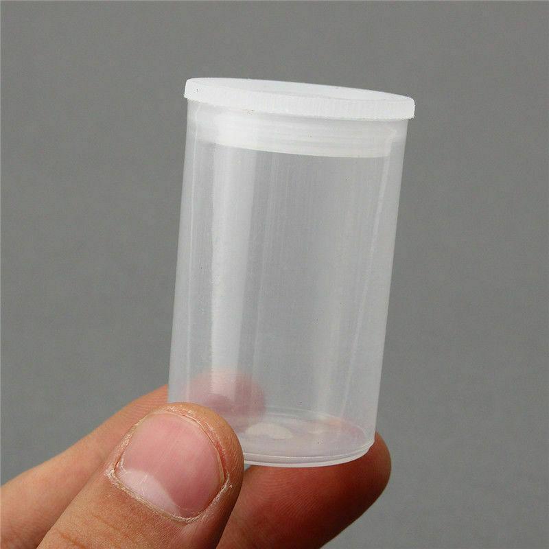 10 stk Plast Tom svart/hvit flaske 35mm filmbokser Beholdere