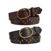 Classical PU Leather Belt Studded Punk Waistband for Fashionable Women and Lady Girls Waist Decorative Decoration