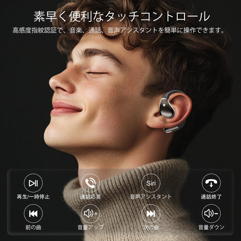 Open-Ear Bluetooth 5.4 Wireless Earbuds with 14.2mm Drivers [2026 Upgraded Version], ENC Call Noise Cancelling, Microphone, Ear-Hook Design,