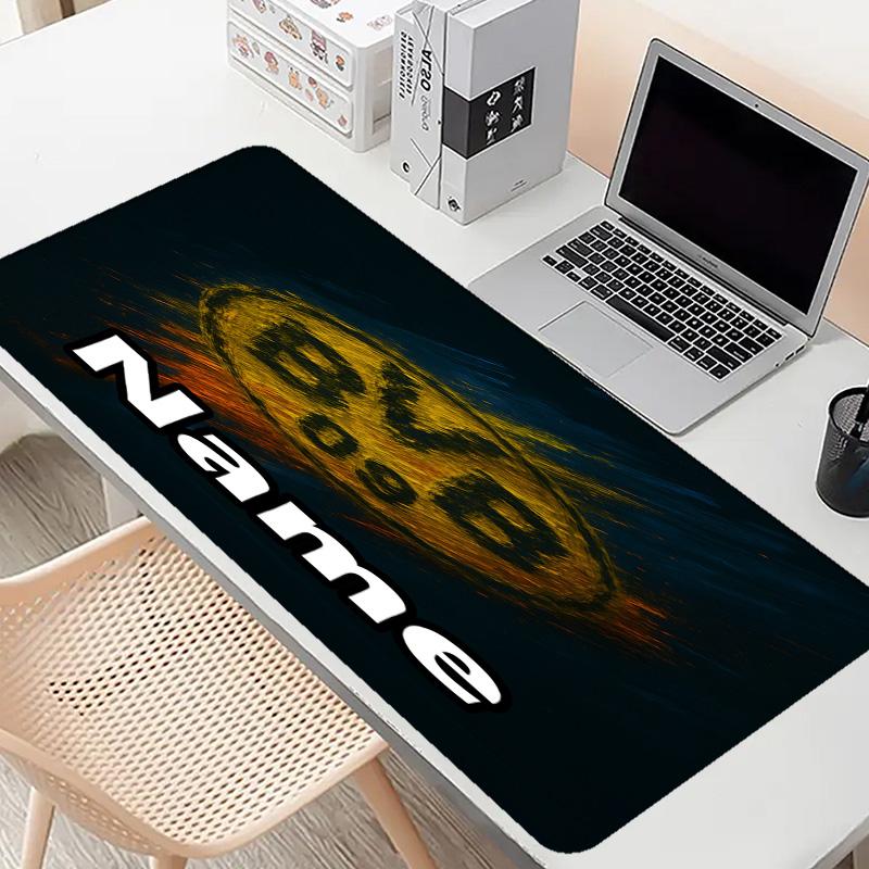 Custom Name Personalized Borussia Dortmund Pattern Mousepad, Laptop PC Desk Mat, Decorative Desk Mat for Home Keyboard Pad Gift