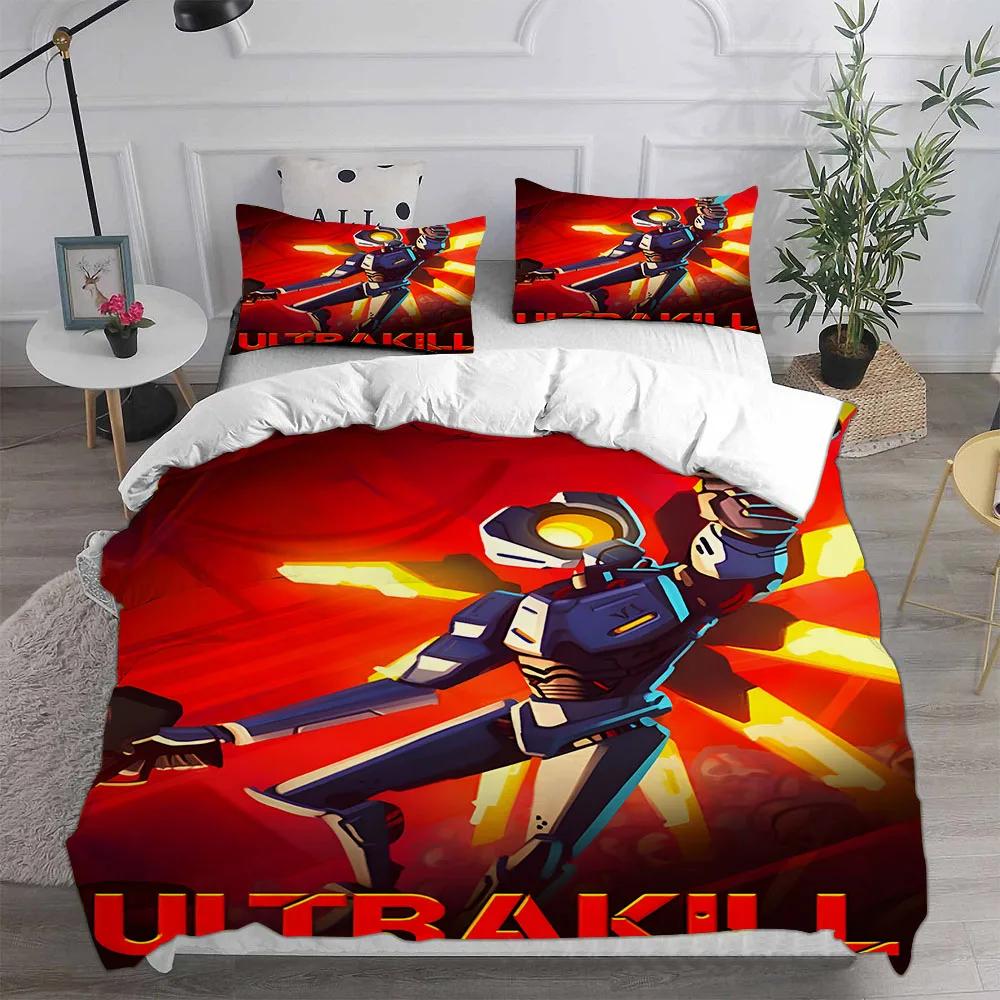 Game Ultrakill Bedding Sets Comforter Quilt Bed Cover Duvet Cover Pillow Case Eu Single Us Twin 2-3 Pieces Sets Kids Adult Size