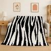Minimalist Black White Colorful Zebra Stripes Flannel Blanket Soft Warm Throw Blanket for Bedroom Living Room Bed Camping Picnic