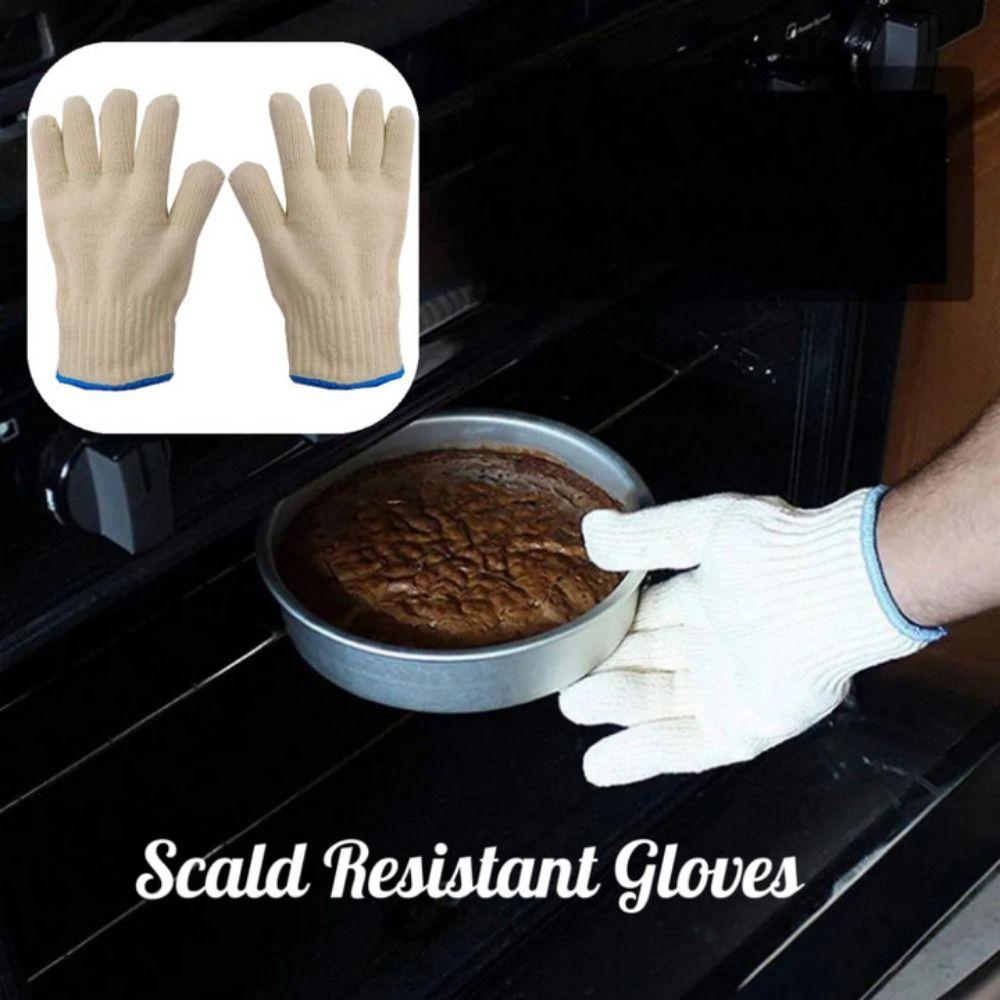 

Flame Cooking Kitchen Washable Oven Gloves Protective Gloves Heat Resistant Scald Resistant Gloves