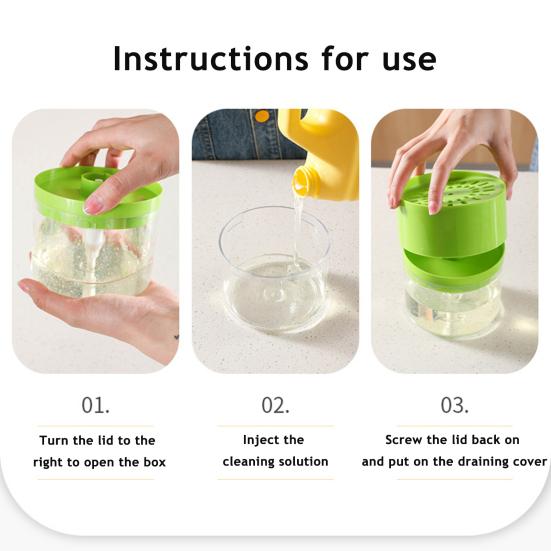 Dispenser Sapone Spugna Rotonda Azionamento a Una Mano Vassoio Inferiore Antigoccia Dispenser Sapone per Bancone Accessori Cucina