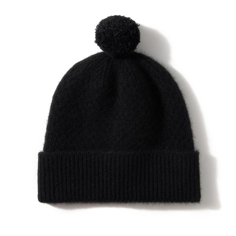Children's Hat Cashmere New Women's Honeycomb Outdoor Warm Fur Ball Ear Hat Knitted Casual Hat
