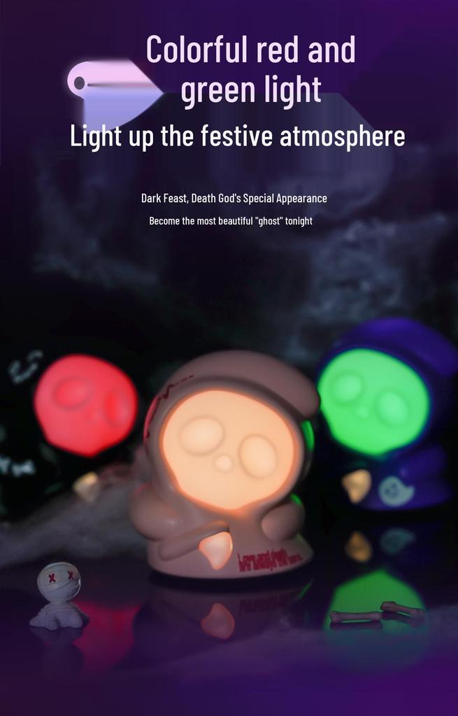 Halloween Ghost Night Light Toy: USB Rechargeable, Dimmable, Eye-Friendly