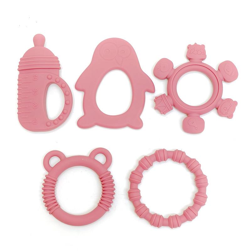 Non-Toxic Teether Toys Baby Food Grade Silicone Teething Stick Children Mouth Muscle Trainer