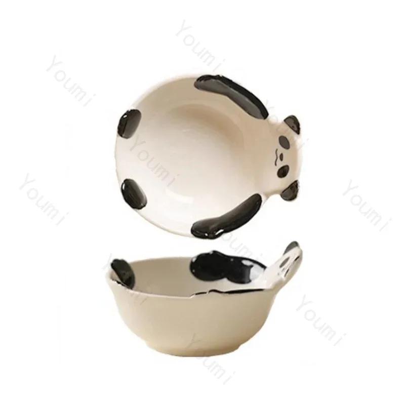 Niedliche Cartoon Keramikschalen Zuhause Köstlicher Hot Pot Kleine Schale High-End Restaurant Dessert- und Snackteller Exquisites Geschirr