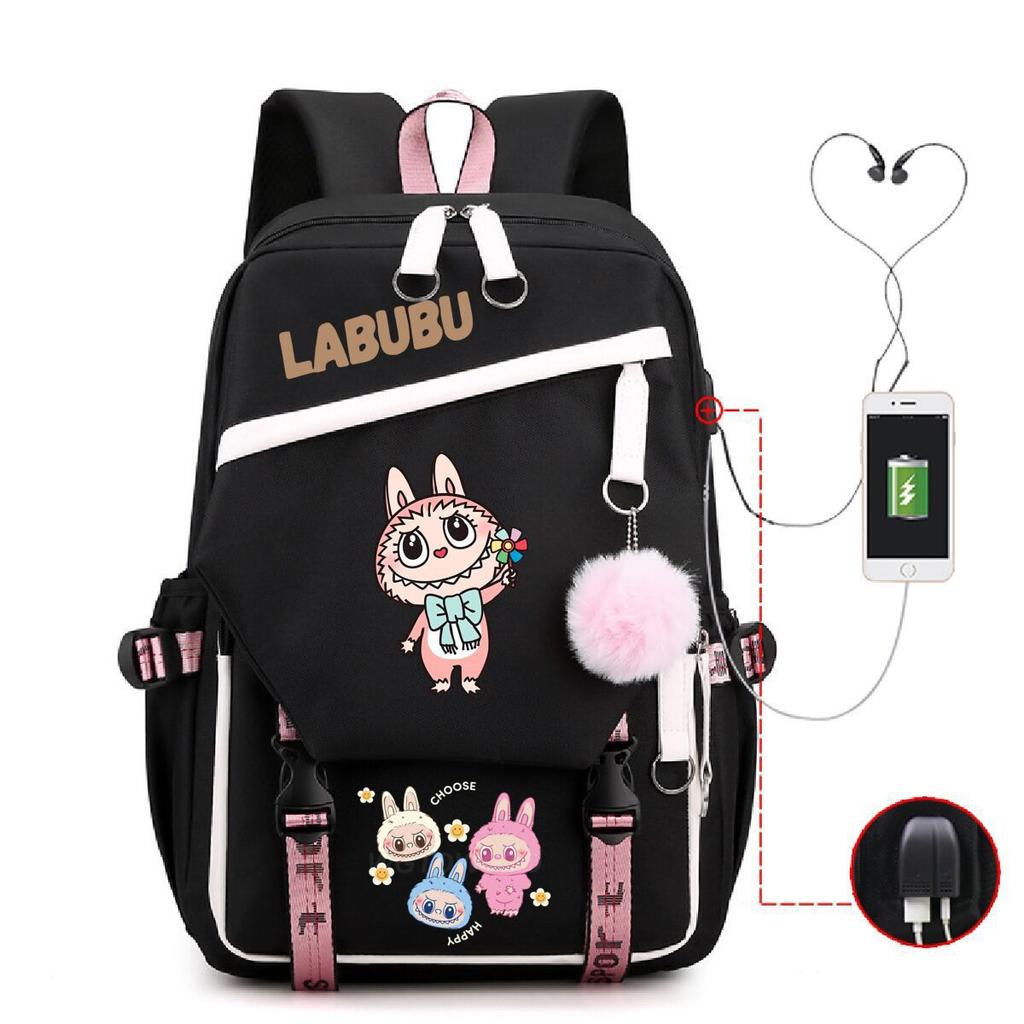 Cute Children's Schoolbag Contrasting Color Neutral Casual Backpack Cartoon Printing Primary and Secondary School Students