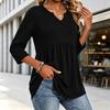 Women's Fashion Casual V-Neck Three-Quarter Sleeve Shirt