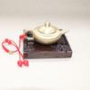Mini Vintage Brass Teapot Ornament with Exquisite Handle Design